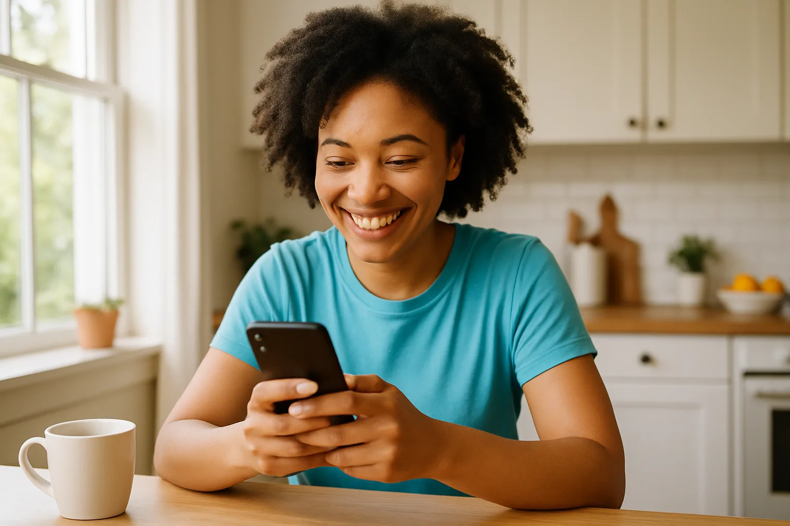 Person smiling while messaging on a smartphone — start dating in Cambridgeshire